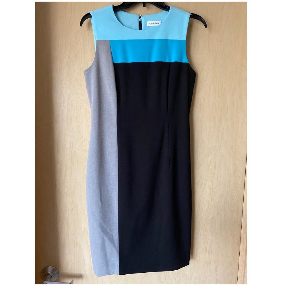 Calvin Klein Colorblock Sheath Dress (size 4)